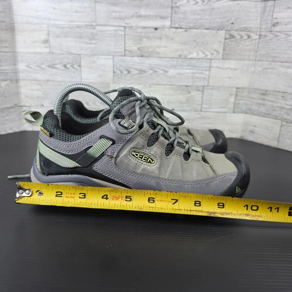 Keen Targhee II Waterproof Hiking Shoes Womens Grey Green Low Top Trail Sneakers